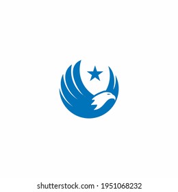 flying falcon icon logo vector illustration