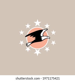 flying falcon icon logo vector illustration, 
symbolizes power, freedom, courage and many 
characteristic qualities modern man aspires.