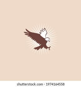 flying falcon icon logo vector illustration, 
symbolizes power, freedom, courage and many 
characteristic qualities modern man aspires.