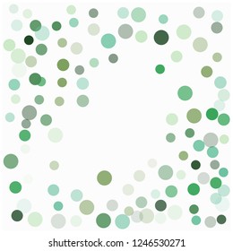 Flying Falling Down Confetti Background, Snowfall Vector Circles. Party Celebration Trendy VIP Texture, Christmas, New Year, Birthday Frame, Decoration. Sparkling Retro Isolated Confetti Scatter