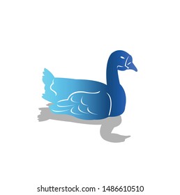flying farm duck, goose, swan logo art
