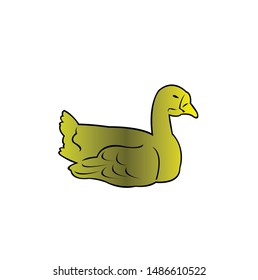 flying farm duck, goose, swan logo art