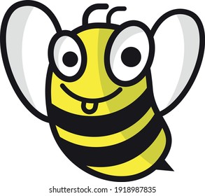 Flying Fat Bee Smiling Stock Vector (royalty Free) 1918987835 