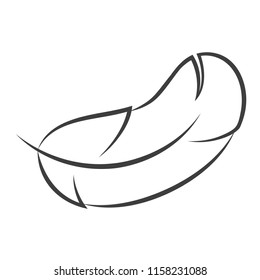 Flying feather icon on white background. Vector illustration
