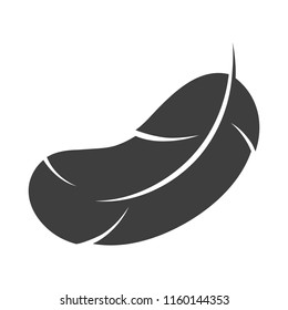 Flying feather icon on white background. Vector illustration