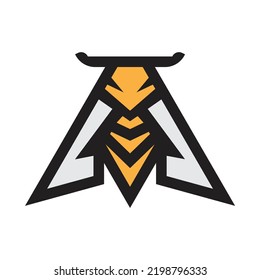 vector del logo de la abeja de combate voladora