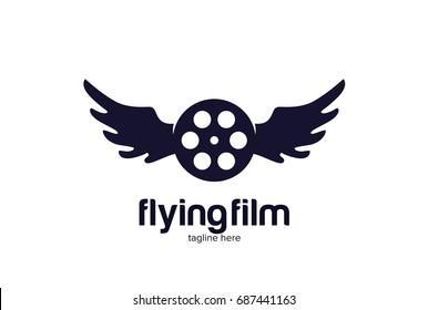 Flying Film Logo Template Design Vector, Emblem, Design Concept, Creative Symbol, Icon