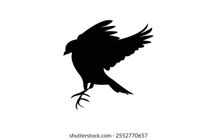 Flying Finches Bird Silhouette Design  And Vector Illustration. 