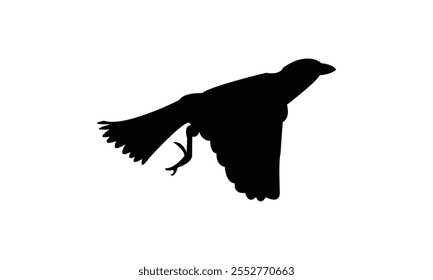 Flying Finches Bird Silhouette Design  And Vector Illustration. 