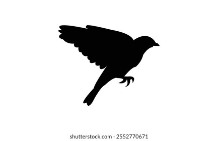 Flying Finches Bird Silhouette Design  And Vector Illustration. 