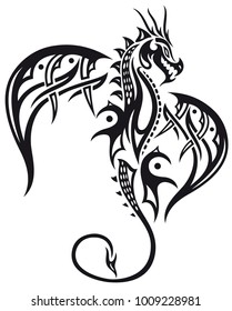 Flying Fire Dragon with wings.