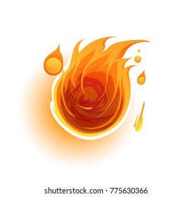 Flying Fireball Icon Vector Fire Stylized Stock Vector (Royalty Free ...