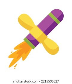 Elemento de celebración del partido del cohete cohete lanzador. Ilustración del vector