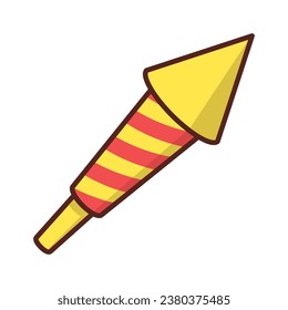 Flying firework rocket icon vector sign and symbol on trendy design for design and print.