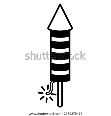 Flying firework rocket icon vector sign and symbol on trendy design for design and print.