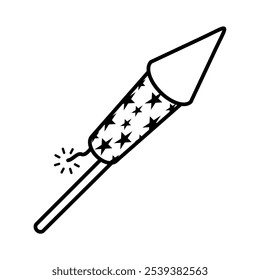 Icono de cohetes de fuegos artificiales voladores. Diferentes estilos. Trazo editable. Ilustración vectorial