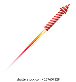 Flying fireworks rocket