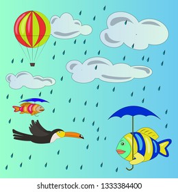 flying fish, children's dreams and fantasies, fairy tales, children's dreams, for children's book