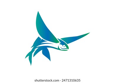 flying fish gradient color logo