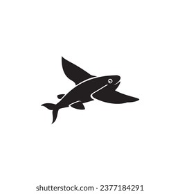flying fish  icon symbol sign vector