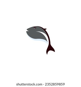 Flying fish icon vector for fishing template