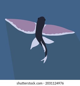 Vector de ícono de pez volador aislado