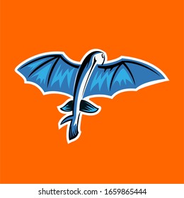Flying fish  illustration. editable vector. Can use for fisher club logo, Shirt, poster or social media.