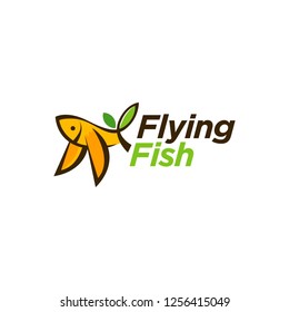 Flying Fish Logo Design Stock Vector (Royalty Free) 1256415049