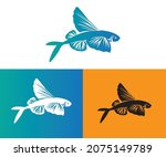 flying fish logo design eps format