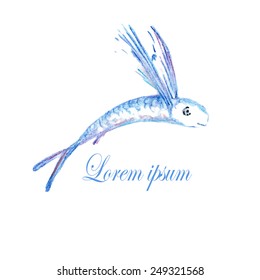 Flying Fish Logo vector design template. Elegant concept for Cosmetics, SPA, Healthcare, Fashion & Beauty. Luxury jewelry icon. Eco concept. Creative logo for Travel, EcoTourism, Recreation business. 