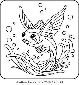 Flying Fish Splashing in Ocean Waves