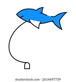 flying fish toy line icon vector. flying fish toy sign. isolated symbol illustration