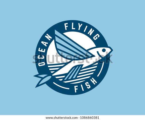 Flying Fish Waves Logo Template Vector Stock Vector (Royalty Free ...