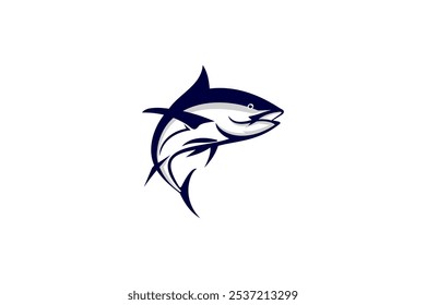 Flying Fish Wildlife Black Colored Illustration Design