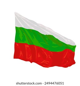 flying flag of bulgaria - vector illustration