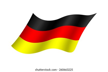 Flying flag of Germany, Vector illustration 
