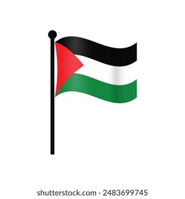 Bandera del Vector de Palestina sobre fondo blanco.