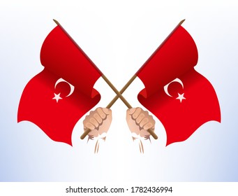 Flaggen aus der Türkei kreuzen