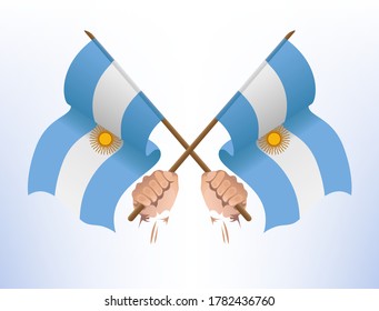 Flaggen aus Argentinien überquert