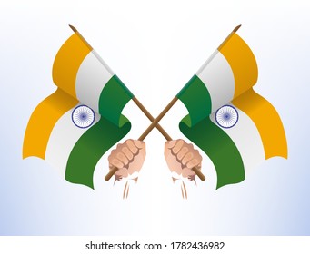 Flying flags crossed from India