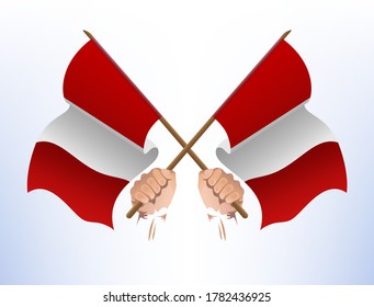 Flying flags crossed from Peru
