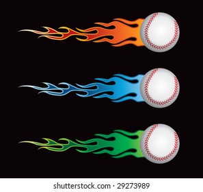 flying flaming baseballs