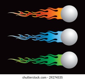 Flying Flaming Ping Pong Ball