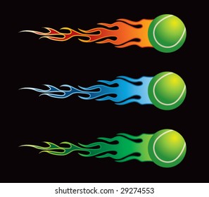 flying flaming tennis balls