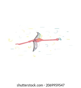 flying flamingo  bird  , cartoon vector illustration