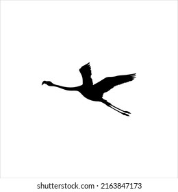 Silhouette Flamingo Volador. Ilustración vectorial