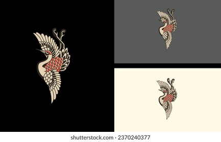 flying flamingo vector illustration design