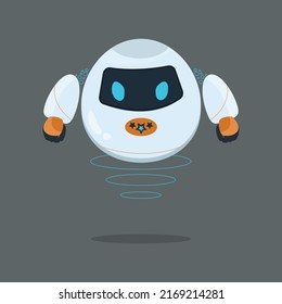  Flying floating robot ball with hands.