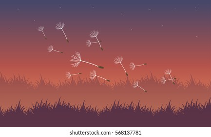 Flying flower spring landscape backgrounds vector art