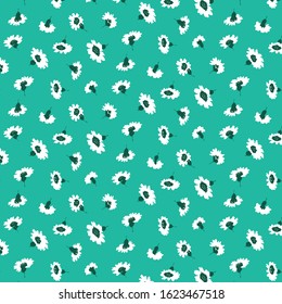Flying flowers hand drawn seamless repeatable background